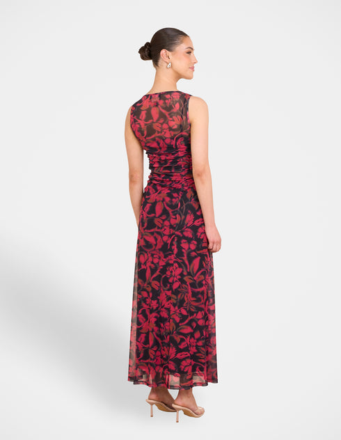 Qadisha Sheer Mesh Maxi Dress